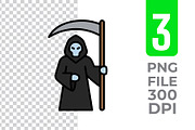 Grim Reaper Vector Trio Pack, an Object Graphic by Artonix (Thumbnail 3 of 3)