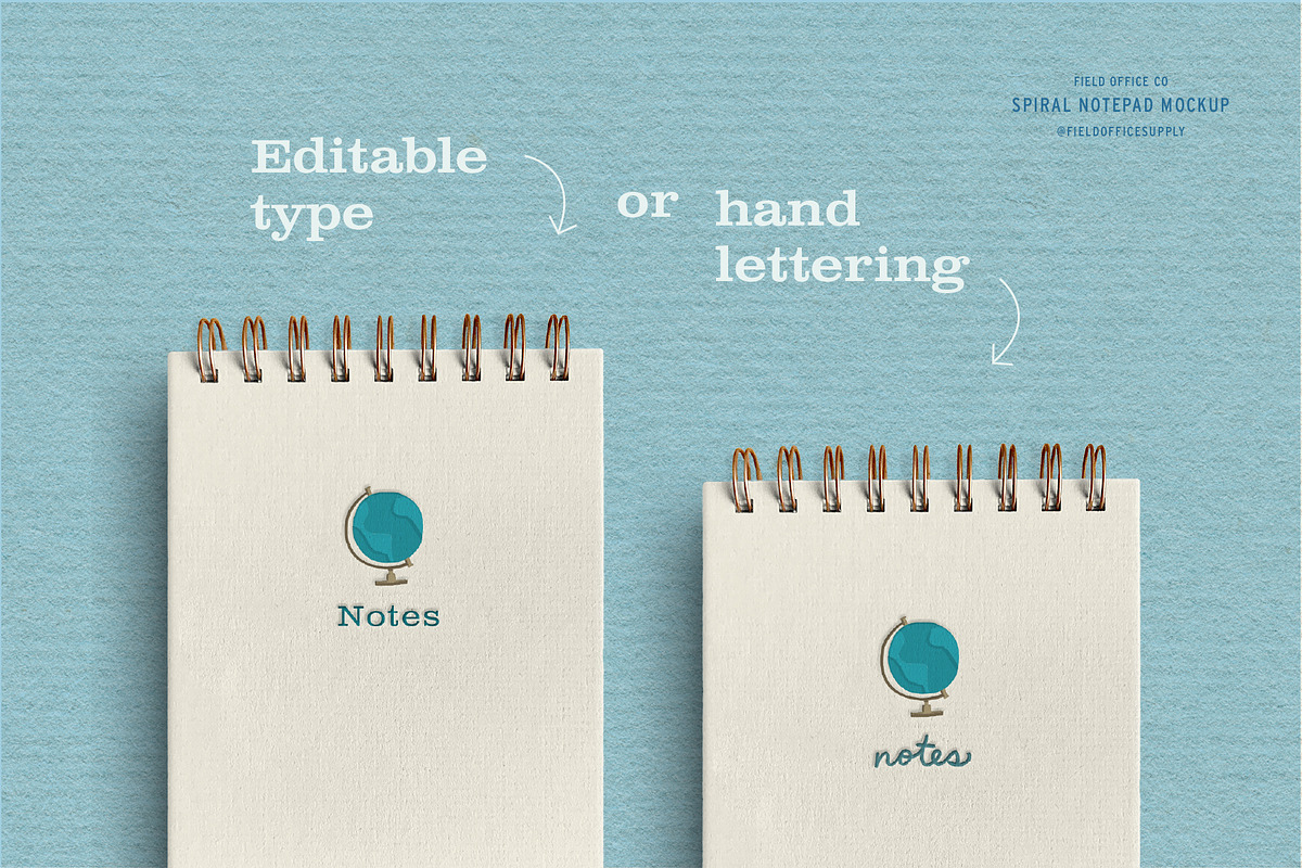 Spiral Notebook Set Mockup, a Packaging Mockup by Field Office (Photo 4 of 7)