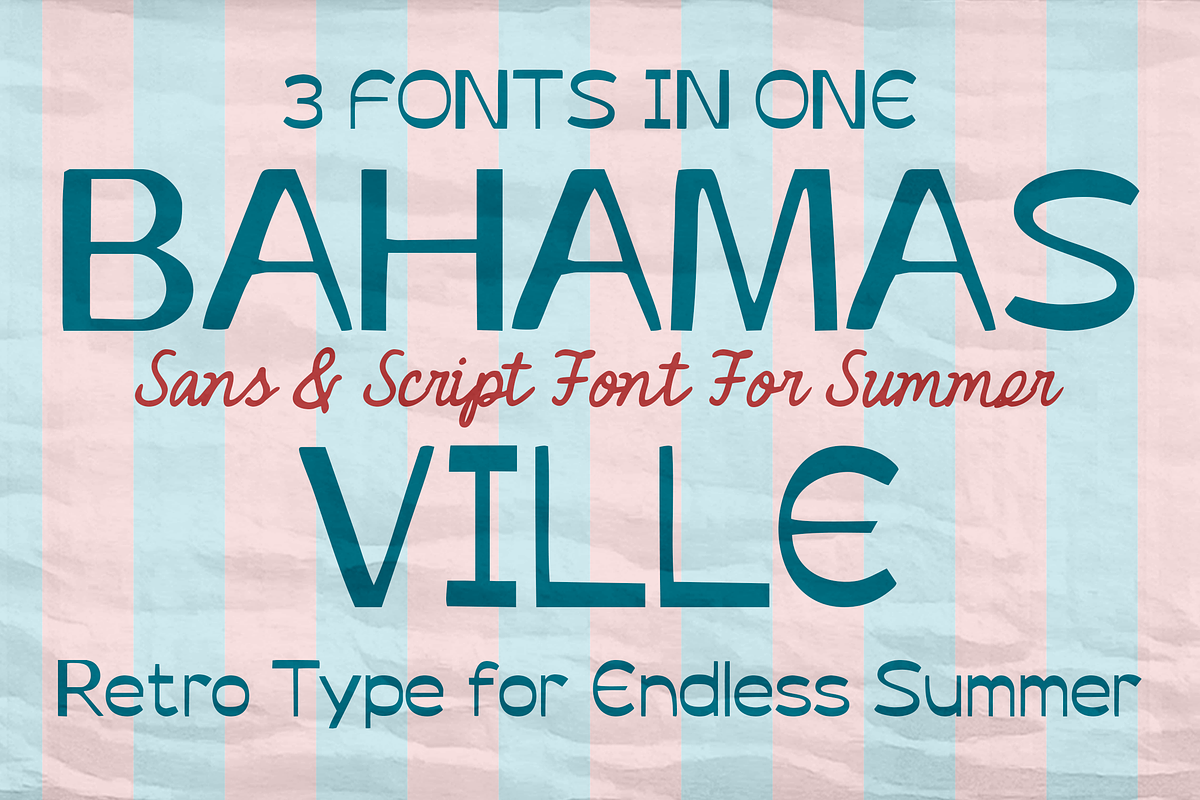Bahamas Ville Retro Font Duo, a Handwritten Font by Sixtype (Photo 1 of 12)