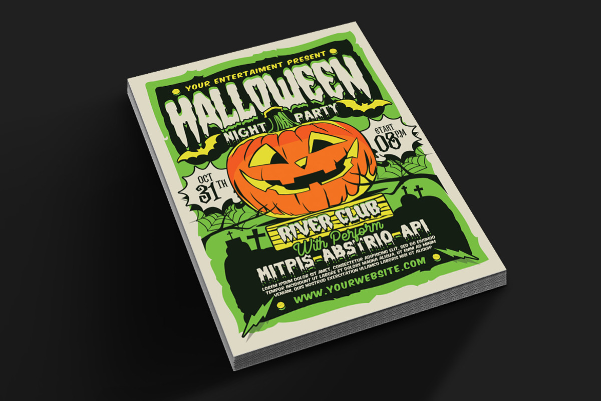 Halloween Night Party Flyer Template, a Flyer Template by Muhamad Iqbal hidayat (Photo 2 of 4)
