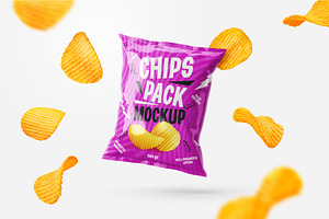 Potato Chips Package Mockup Set