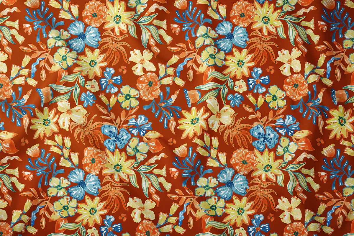 Colorful Flowers Seamless Pattern, a Pattern Graphic by SirenaArt (Photo 6 of 15)