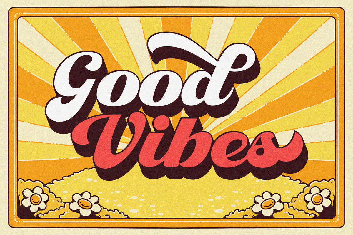 Retro Lettering - Groovy font, a Script Font by Nirmana Visual (Photo 3 of 11)
