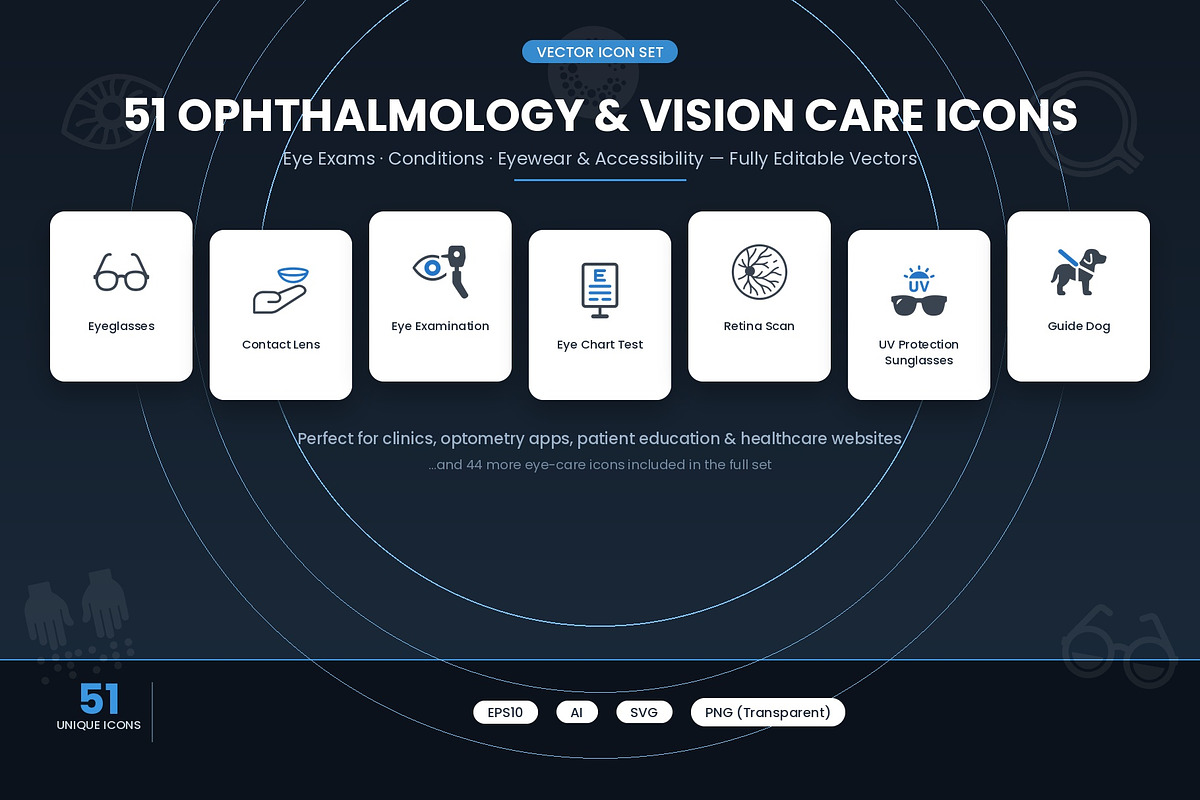 51 Ophthalmology & Vision Care Icons, a Duotone Icon by Symbolic Language (Photo 1 of 3)