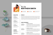 Modern and Clean Resume CV Template, a Resume Template by PixelStudio (Thumbnail 3 of 7)