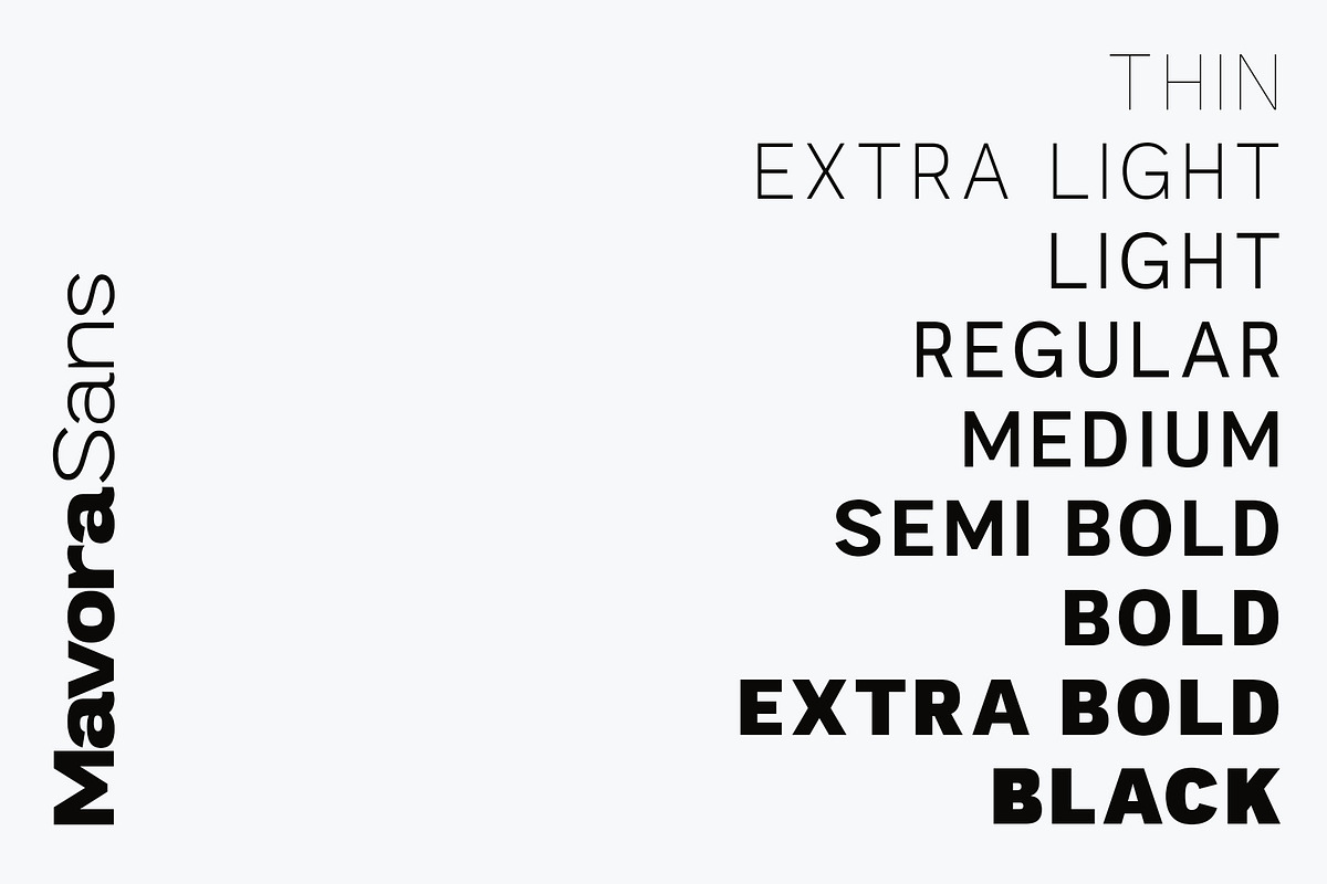 Mavora Sans Typeface - 45 Weights, a Sans Serif Font by HipFonts (Photo 4 of 10)