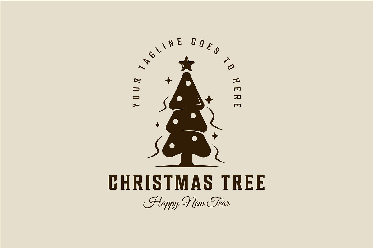 pine tree christmas logo vector, a Branding & Logo Template by zyxroun shop