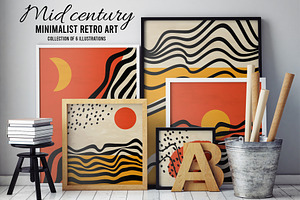 Mid century minimalist retro art
