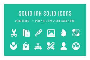 Squid Ink Solid Icon Pack