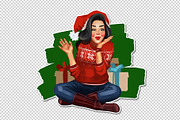 Christmas Pin-up girl, a Decorative Illustration by Ira Cvetnaya (Thumbnail 6 of 6)