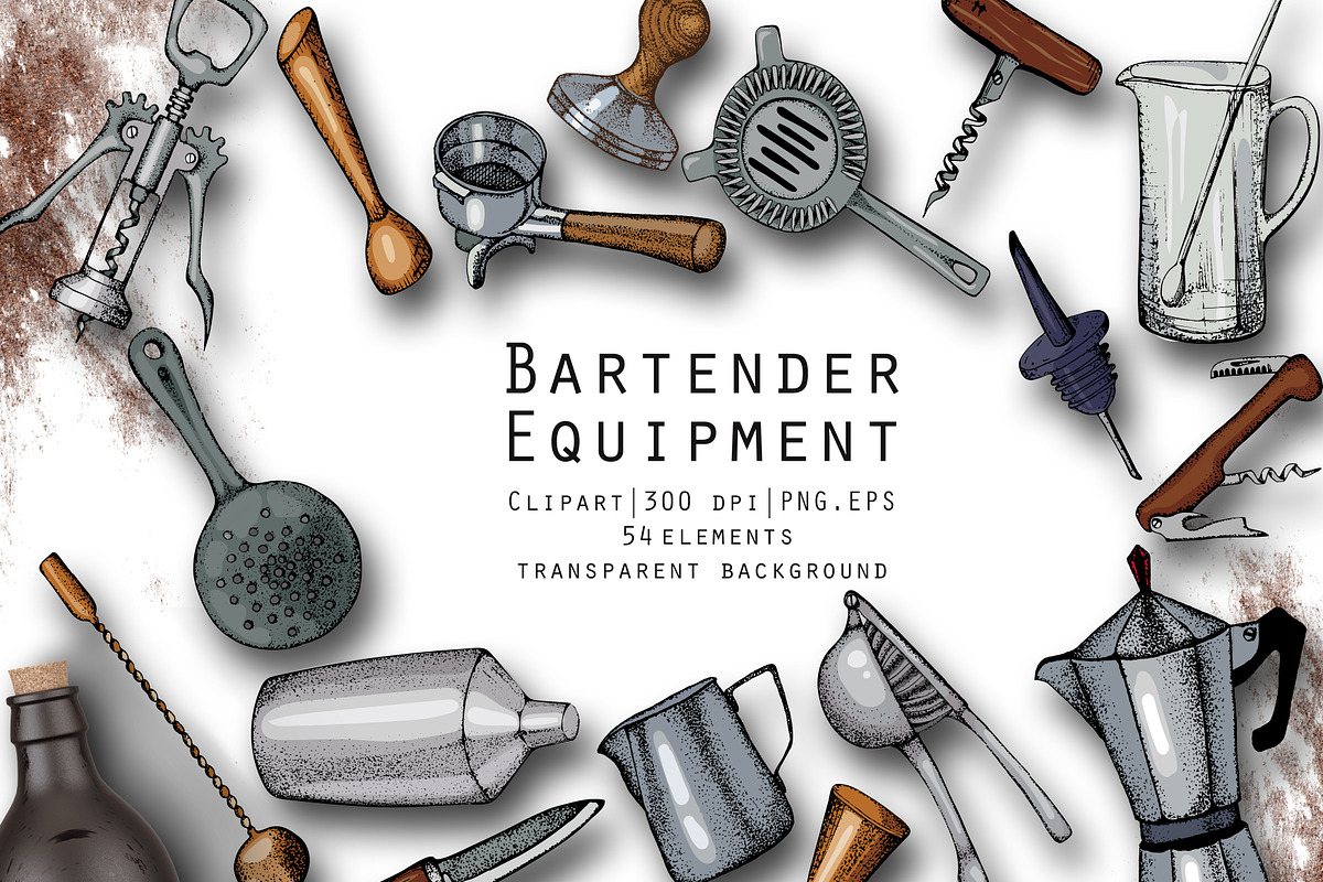 Bar Equipment illustration, a Food Illustration by Hand drawn Boutique (Photo 1 of 8)