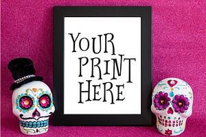 Candy Skull Mockup with Glitter