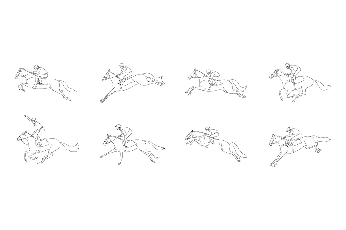 Steeplechase riders and horses, an Animal Illustration by Naurider (Photo 2 of 3)