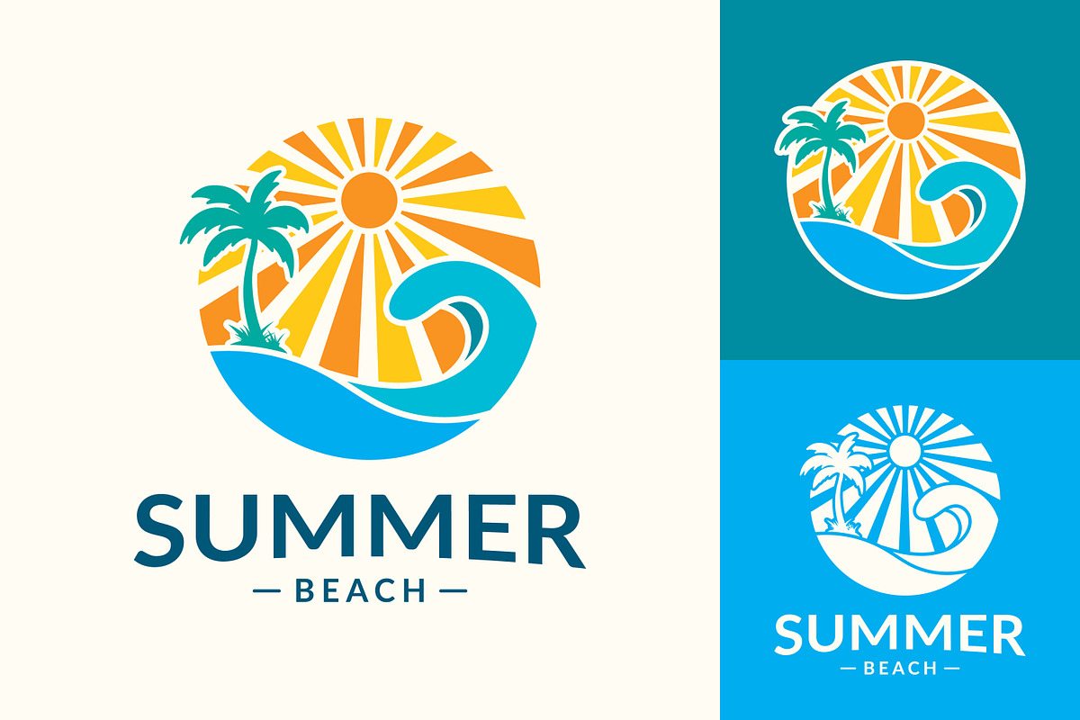 Summer beach logo, a Branding & Logo Template by Saba Vector
