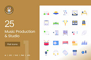 25 Music Production & Studio Icons, an Icon by IconBunny (Thumbnail 1 of 2)