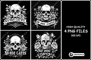 Old School Skull Roses No One Cares, a Background Graphic by LaseredNinja (Thumbnail 1 of 7)