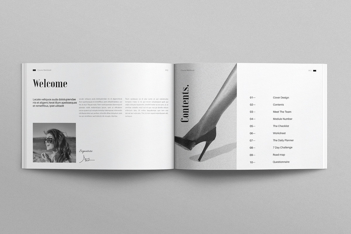 Course Workbook Template Landscape, a Brochure Template by E-Type (Photo 2 of 7)
