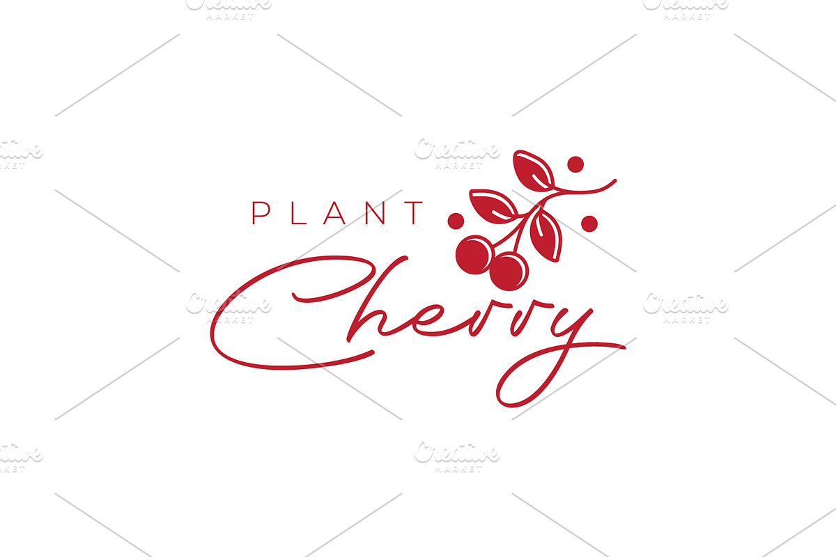 cherry fruit plant feminine logo, a Branding & Logo Template by devastd