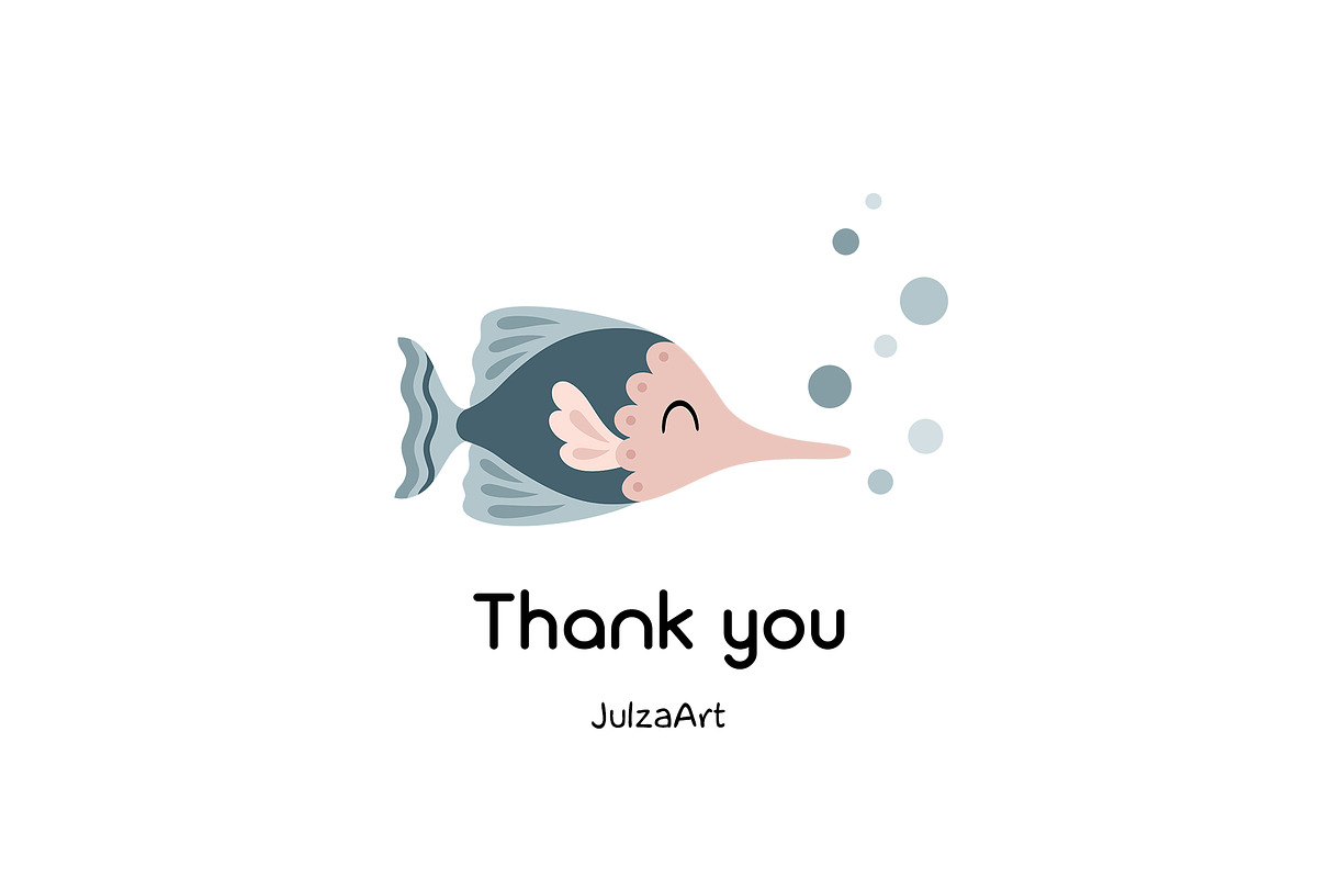 Boho fish clipart, a Seasonal Illustration by JulzaArt (Photo 6 of 6)