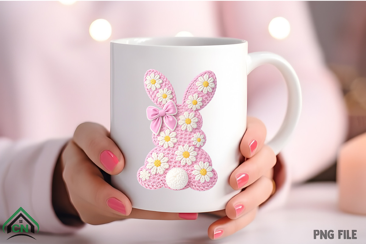 Faux Yarn Crochet Bunny Png, an Illustration by Craft Nest (Photo 3 of 4)