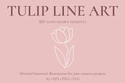 TULIP LINE ART, a Decorative Illustration by OREHOVKA (Thumbnail 4 of 4)