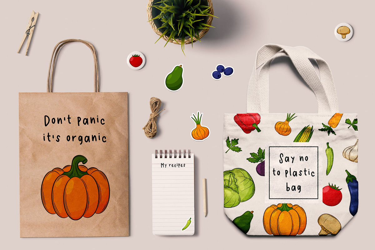 Vegetables. Cliparts and patterns, a Pattern Graphic by Valeria Soloveva (Photo 9 of 10)