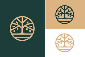 Line tree On Sea River Logo, a Branding & Logo Template by funpixel