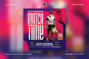 Football Flyer & Social Media, a Flyer Template by iDoodle Studio