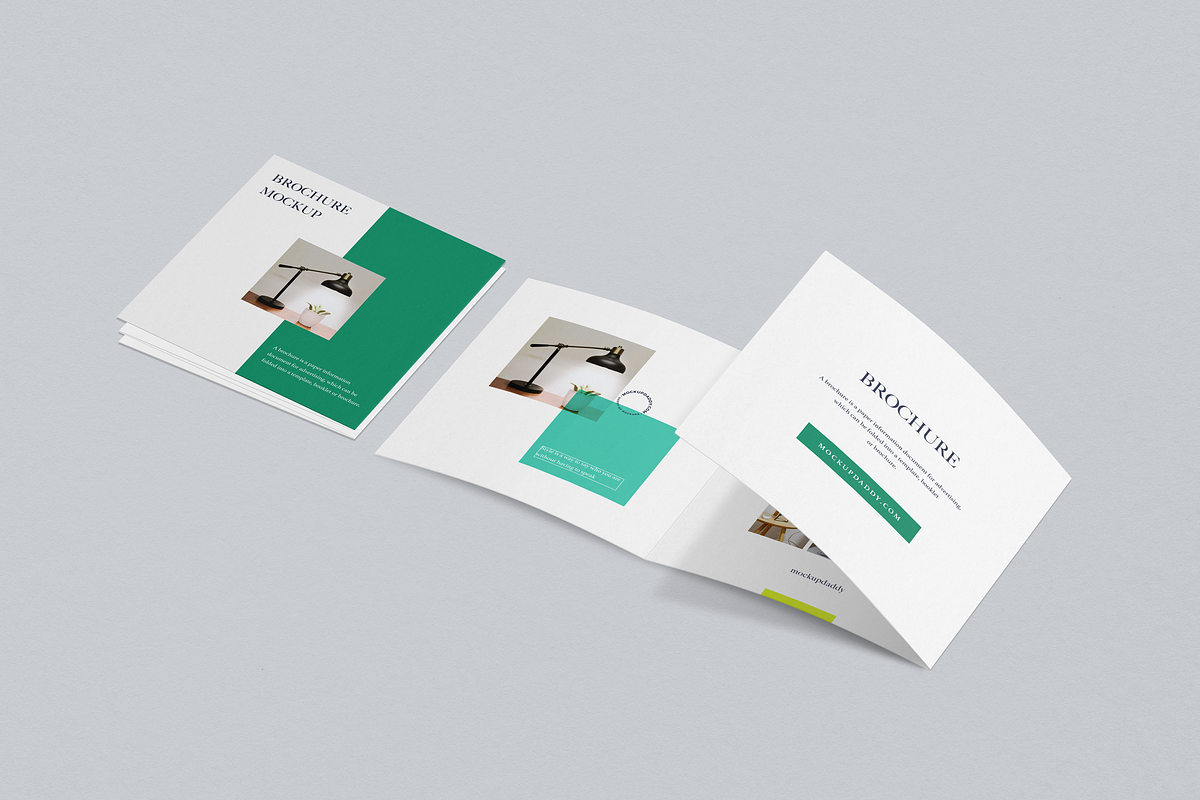 3 Folds Square Brochure Mockup preview 7