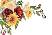 Sunflowers and Burgundy Flowers, an Illustration by Graphic Blue Bird (Thumbnail 10 of 11)