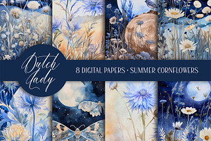 Summer Night Cornflower Backgrounds