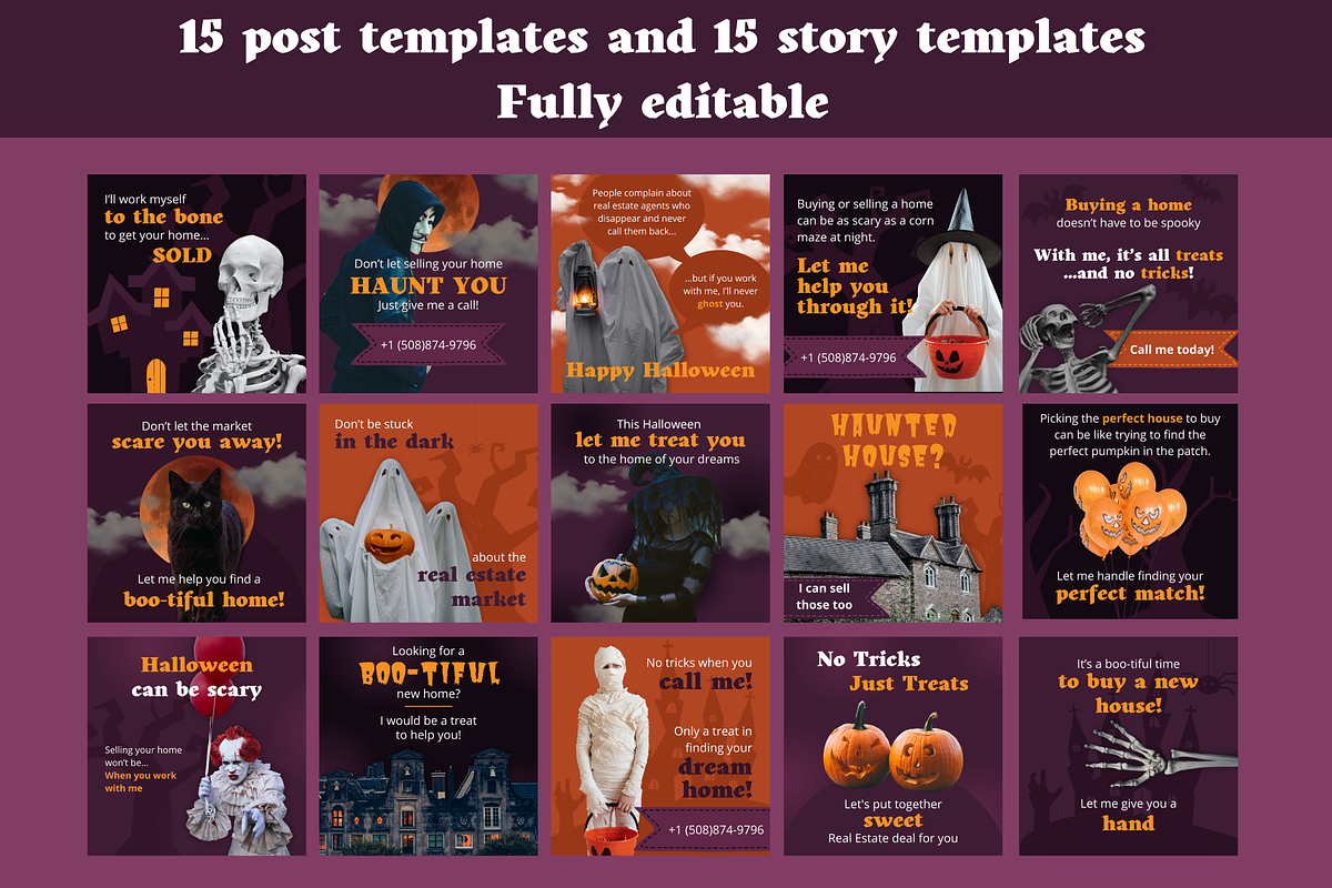 Halloween Real Estate Templates, a Social Media Template by DesignKora (Photo 2 of 7)