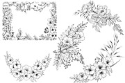 Line Art Floral Clipart, a Decorative Illustration by AW Studios (Thumbnail 5 of 11)