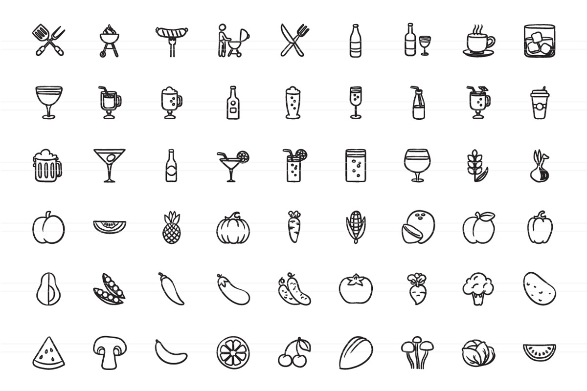 2100 Hand drawn vector icons, an Outline Icon by Visual Generation