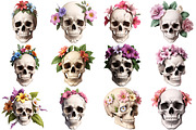 Floral Skull Clipart Png, an Illustration by Forhadx5 (Thumbnail 3 of 6)
