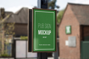 Pub Restaurant Sign Mockup