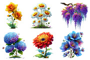 Watercolor Spring Flowers Clipart, an Illustration by Dream Creation (Thumbnail 5 of 7)