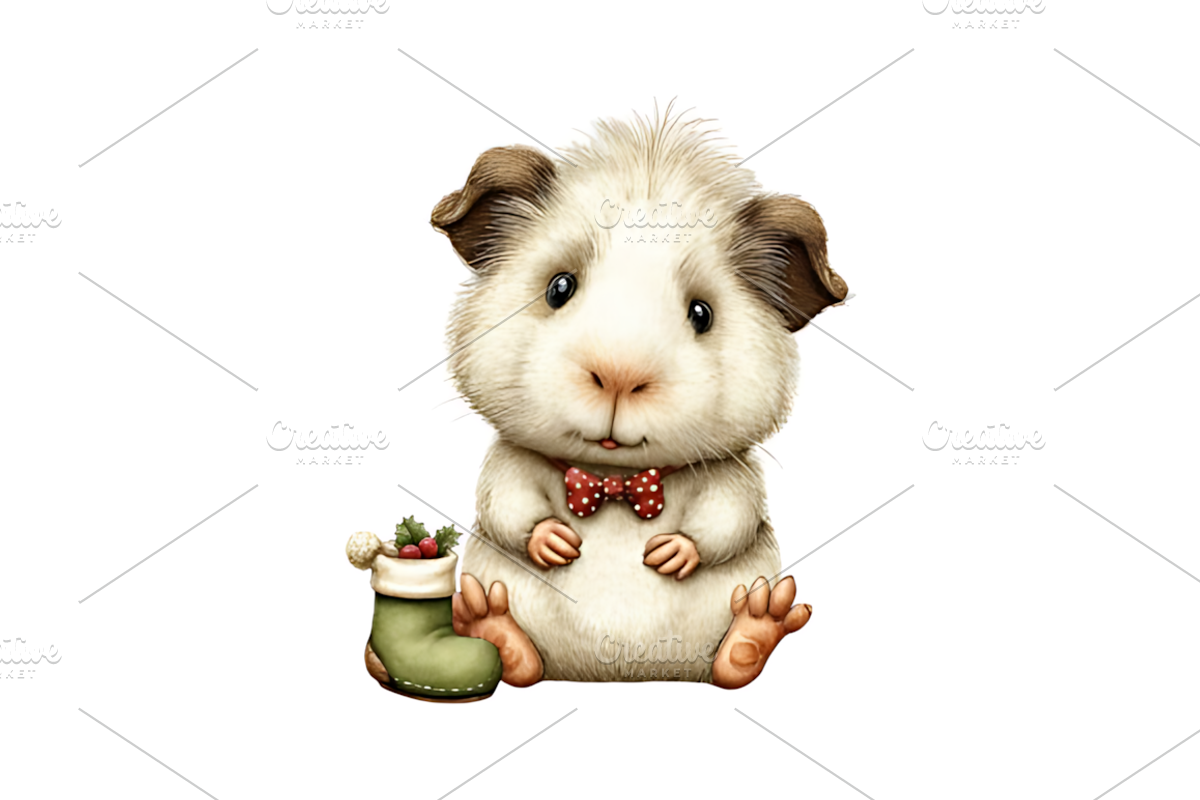 Artistic Christmas Guinea Clipart, a Seasonal Illustration by Design Art (Photo 5 of 5)