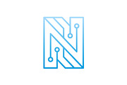 N Initial Letter Tech Dots Logo, a Branding & Logo Template by Buqancreative (Thumbnail 2 of 4)
