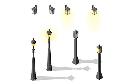 Set of light lamp pillar
