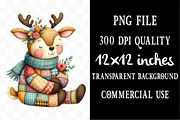 Whimsical Patchwork Reindeer Clipart, an Illustration by Designking (Thumbnail 4 of 5)