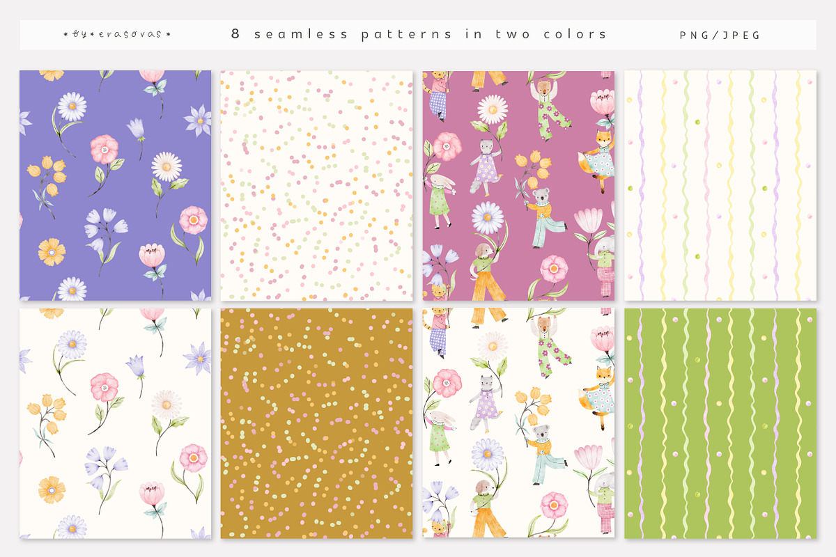 FLOWER DANCE illustrations&patterns, an Animal Illustration by erasovas (Photo 7 of 11)