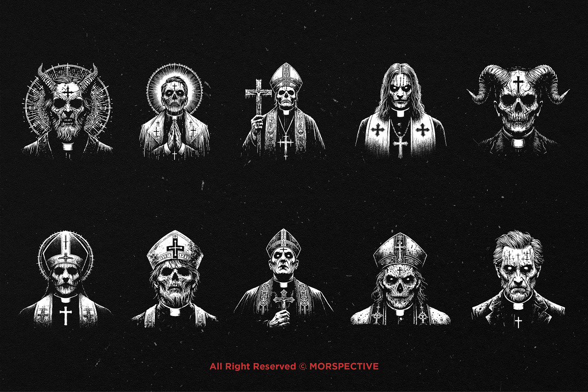10 Bundle Dark Art Priest Devil, an Illustration by Morspective (Photo 6 of 7)