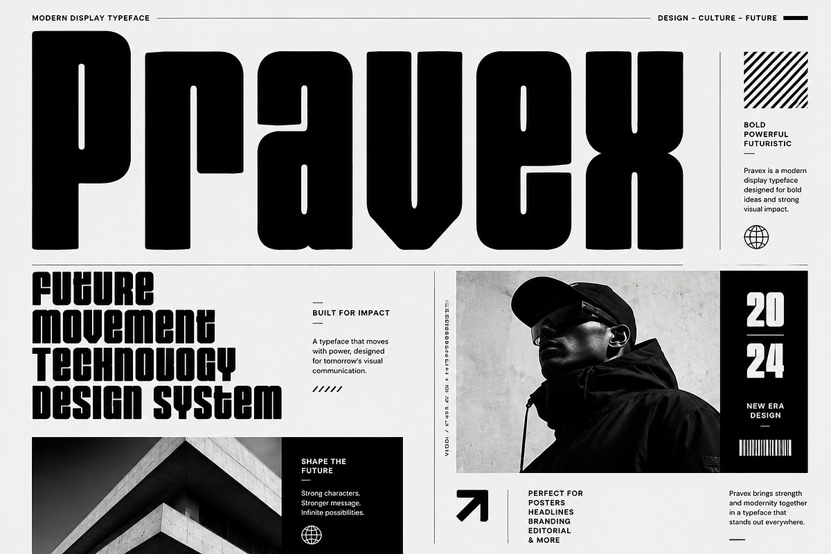 Pravex - Bold Modern Typeface, a Slab Serif Font by Wow Magic (Photo 2 of 5)