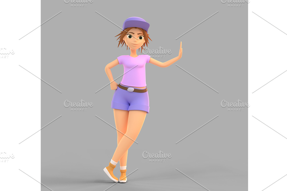 3D Young woman stands leaning, a Characters & Person 3D Model by Marozhkastudio
