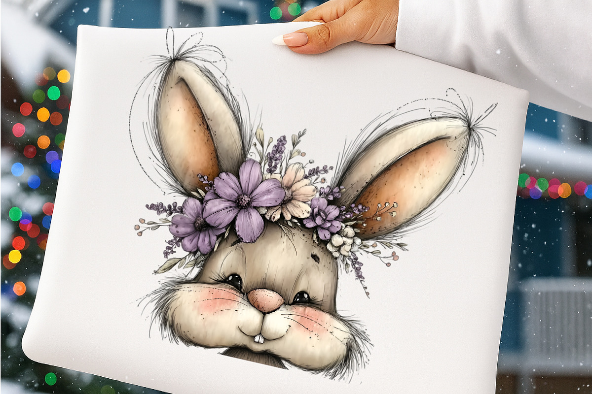 Whimsical easter bunny clipart, an Illustration by SinaCreation (Photo 6 of 7)