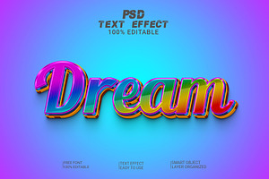 3d Dream Text Style Effect