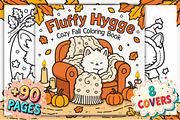 Fluffy Hygge Cozy Fall Coloring Book, an Animal Illustration by Akrinity Digital (Thumbnail 1 of 4)