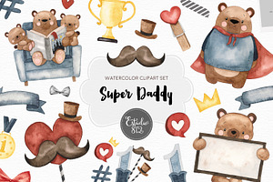 Super Daddy Watercolor Set