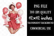 Whimsical Easter Girl Clipart, an Illustration by Designking (Thumbnail 4 of 5)